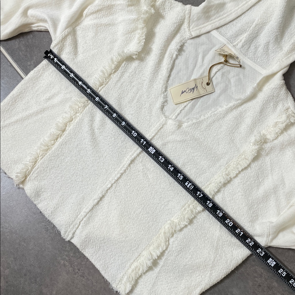 White Crow Toluca Terry Cloth Cropped Hoodie Size Medium — image 5 of 8